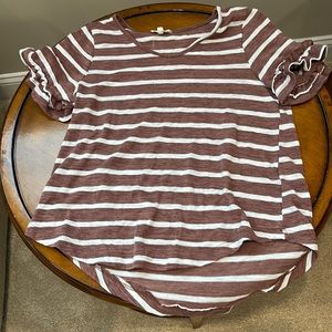 Hayden Girls mauve striped top